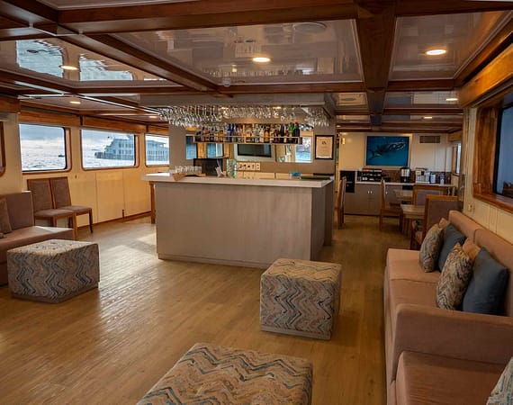 Galaxy Catamaran Galapagos Cruise main lounge