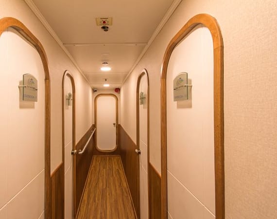 Tip Top II Galapagos Cruise cabin corridor