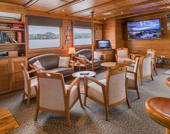 Coral I & II Galapagos Cruise lounge