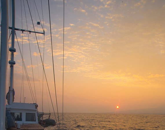 Beagle Galapagos Cruise Sailboat sunset