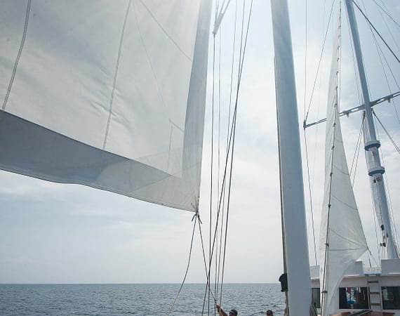 Beagle Galapagos Cruise Sailboat sails