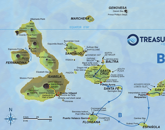 Treasure of Galapagos itinerary 5B