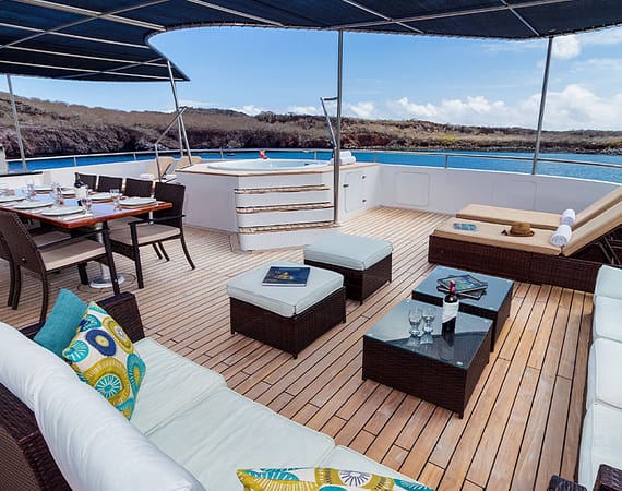 Reina Silvia Voyager Galapagos Cruise sun deck