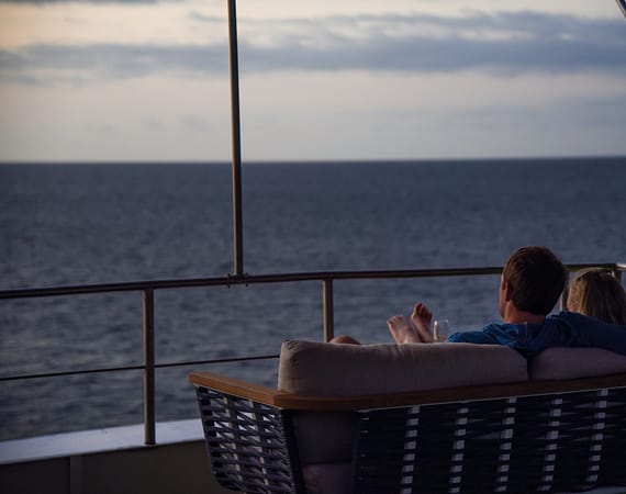 Sun deck aboard the Galapagos Islands cruise yacht Bonita