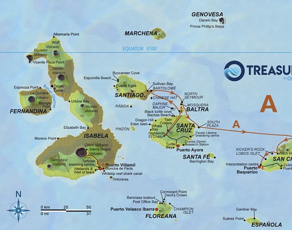 Treasure of Galapagos itinerary 5A