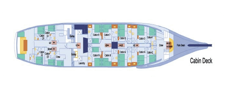 Maryanne Galapagos Cruise cabin deck plans