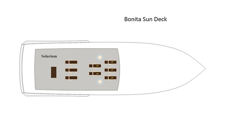 Sun deck plan the Galapagos Islands cruise yacht Bonita