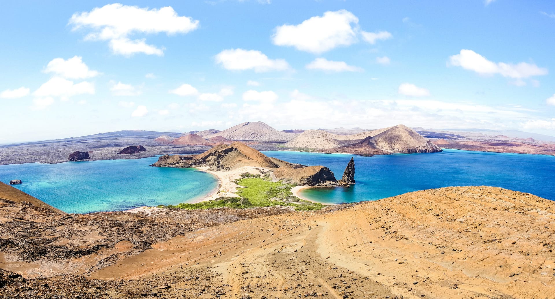 Panoramic view of " Isla Bartolome " at Galapagos Islands archip